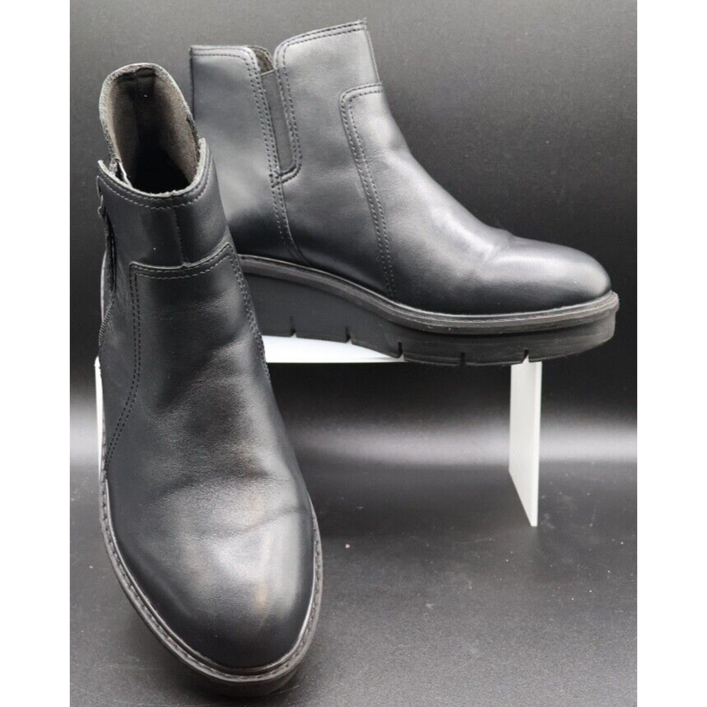 COLLECTION BY CLARKS Womens Black Impact Airabell Round Toe Wedge Booties 8 M